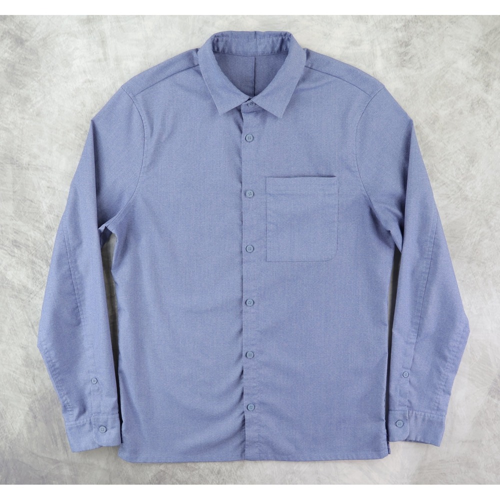 Lululemon Commission Shirt Mens Small Blue Long Sleeve Techwear Performance